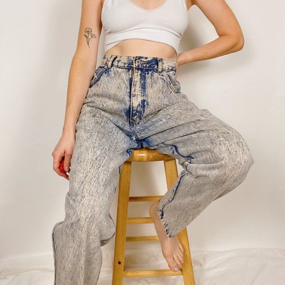 Vintage 90s Venezia Acid Wash High Waist Mom Jeans - Picture 3 of 9